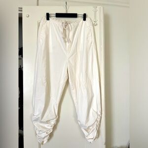 Free People Cream Drawstring Track Joggers